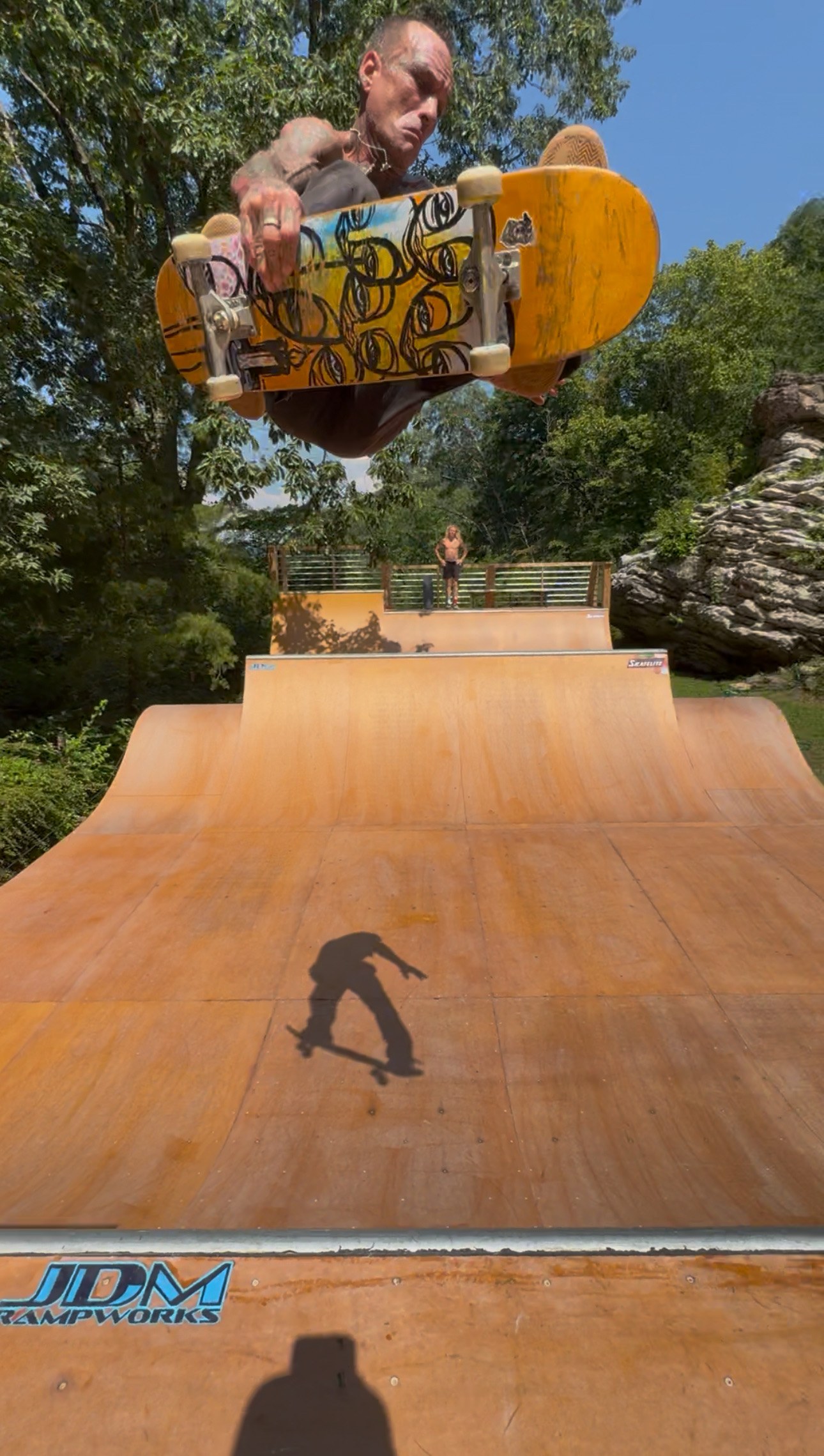 Kris Markovich in the air over the Mini On The Mountain ramp